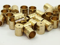 Brass End Cap, 25 Raw Brass End Cap , Cord Tip - 6.1mm Cord End - (7x6.50mm) B0062