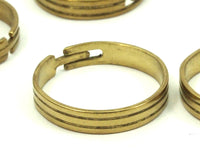 Brass Ring Setting - 10 Raw Brass Adjustable Rings  (18mm)  Mn43