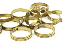 Brass Ring Setting - 10 Raw Brass Adjustable Rings  (18mm)  Mn43