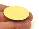 Round Personalized Blank, 5 Raw Brass Stamping Blanks, Tags Without Holes (38mm)  b0113