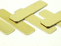 Huge Brass Rectangle, 12 Raw Huge Brass Rectangle Stamping Blanks (40x10x0.80mm)   D0255