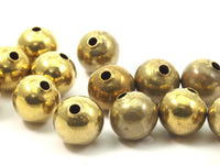 30 Raw Brass Beads 10mm   D045
