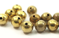 30 Raw Brass Beads 10mm   D045