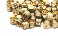 50 Raw Brass End Cap , Cord Tip - 3mm Cord End - 4x3.5 Mm   F027