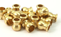 Brass Industrial End , 12 Raw Brass Industrial End Caps, Findings, (11x10x9mm)  D0160