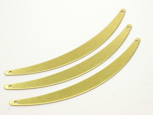 Brass Choker Findings - 12 Raw Brass Choker Findings With 2 Holes (80x7x0.60mm) B0039