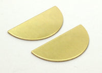 Semi Circle Blank, 20 Raw Brass Semi Circle Blanks Without Holes (30x15x0.80mm) B0156