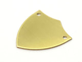 Shield Stamping Blank, 10 Raw Brass Stamping Blanks, Shield With 2 Holes (24x22x0.80mm) (B0142)