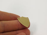 Shield Stamping Blank, 10 Raw Brass Stamping Blanks, Shield With 2 Holes (24x22x0.80mm) (B0142)
