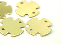 Brass Stamping Blank, 10 Raw Brass Geometric Stamping Blank Charms with 2 Holes (18x0.80mm) b0128