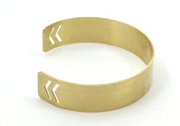 Chevron Bracelet Blank - 2 Raw Brass Chevron Cuff Bracelet Blank Bangle Without Holes ( 15mm)  Brc030