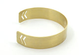 Chevron Bracelet Blank - 2 Raw Brass Chevron Cuff Bracelet Blank Bangle Without Holes ( 15mm)  Brc030