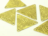 Textured Brass Triangle, 10 Raw Brass Triangle Charms With 3 Holes (22x25mm) D0176--Y319 Y180