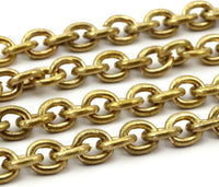 Link Chain, Big Chain, 2 M Open Link Raw Brass Chain (5.7x6.9mm) Or5769