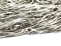Silver Necklace Chain, 5 18 Inch+ Silver Tone Brass Necklace Chain (1mm) Z138