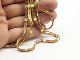 16.5 Feet - 5m Raw Brass Soldered 3 Lined Chain (4.3mm) Z115