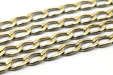 Brass Twisted Chain, 5 M Faceted Raw Brass Soldered Twist Chain (4.3x7.5mm) - W4375