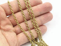 Cable Chain, 5 M. Open Link Raw Brass Cable Chain (3.7x5mm) Or375