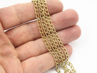 5 M. Open Link Raw Brass Twist Chain (3.4x5.5 mm) OR3455