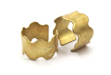 Brass Wavy Ring - 10 Raw Brass Adjustable Wavy Ring Settings - 16-17mm / 23 Gauge Mn08