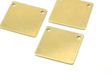 Brass Square Blank, 20 Raw Brass Square Blanks With 2 Holes (16x0.50mm) D0303