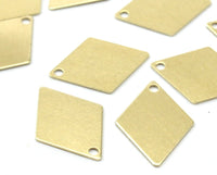 Brass Diamond Charm, 25 Raw Brass Diamond Charms, Pendant, Findings (17x12mm) D0304