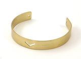 Brass Chevron Cuff - 2 Raw Brass Cuff Bracelet Blank Bangle Chevron With 2 Holes (10x1mm) Brc010