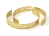 Brass Chevron Cuff - 2 Raw Brass Cuff Bracelet Blank Bangle Chevron With 2 Holes (10x1mm) Brc010
