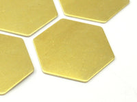 Brass Honeycomb Blank, 8 Raw Brass Hexagon Stamping Blank Without Holes  (30x0.80mm)   D0118