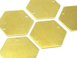 8 Raw Brass Hexagon Stamping Blank 2 Hole  (30x0.80 mm)  D0096