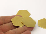 Brass Honeycomb Blank, 8 Raw Brass Hexagon Stamping Blank Without Holes  (30x0.80mm)   D0118