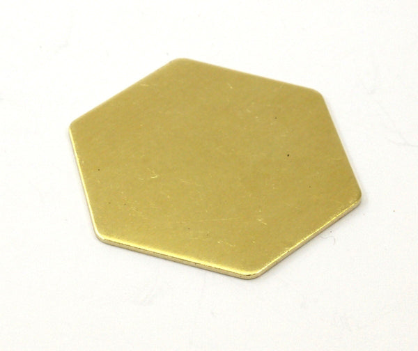 Brass Honeycomb Blank, 8 Raw Brass Hexagon Stamping Blank Without Holes  (30x0.80mm)   D0118