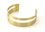 Brass Striped Cuff - 2 Raw Brass Cuff Bracelet Bangle (20x155x0.80mm )  Brc023