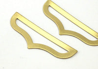 Brass Parentheses Blank, 5 Raw Brass Curly Parentheses Blanks (55x19x0.80mm) D0337--c017