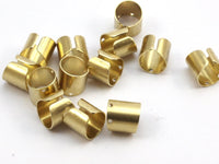 10mm Ear Cuff, 50 Raw Brass Ear Cuffs With 3 Hole Round Findings (10mm) D0062