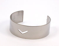 Silver Chevron Bracelet, 3 Stainless Steel Cuffs, Bracelets With Chevron (20x145x0.80mm)  Stl010