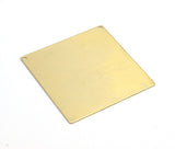 Brass Square Charm, 4 Raw Brass Square Blanks with 2 Holes (50x50x0.80mm)   D0282--C103
