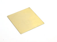 Brass Square Charm, 4 Raw Brass Square Blanks with 2 Holes (50x50x0.80mm)   D0282--C103