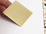 Brass Square Charm, 4 Raw Brass Square Blanks with 2 Holes (50x50x0.80mm)   D0282--C103