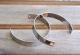 2 Holes Silver Bracelet, 600 Stainless Steel Cuff Bracelets with 2 Holes (10x145x0.80mm)  STL005