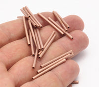 Copper Tube Beads - 12 Raw Copper Tube Beads (2x30mm) D0365