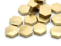 10 Raw Brass Hexagon Discs (10x3 Mm) D372