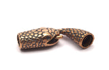 Snake Leather Clasp, Oxidised Bronze Snake Leather Clasp Hole Size (6.5mm) Y326 Y108