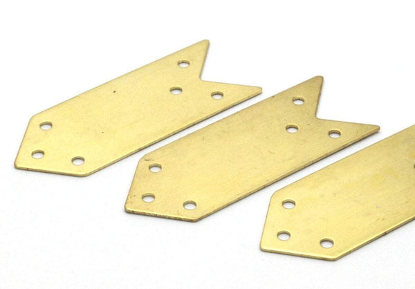 Arrow Brass Bracelet Blank, 4 Arrow Raw Brass Bracelet Blanks with 6 Holes (15x40mm)  A0106