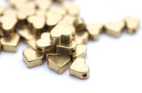Brass Heart Bead, 20 Raw Brass Heart Beads (7x6mm) Bs-1338