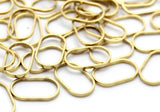 Oval Brass Charm, 50 Raw Brass Oval Connectors (10x6mm) Bs 1171 N0582