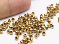 500 Raw Brass Spacer Ball Beads , Crimp Beads (3mm , Hole Size 1.5mm ) Bs 1089--n567