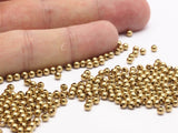 3mm Crimp Beads, 500 Raw Brass Spacer Ball Beads , Crimp Beads (3mm , Hole Size 1mm ) Bs 1087--n570