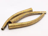 100mm Brass Tube, Raw Brass Texture Tube Findings (100mm) Bs 1042   BRC235--R073