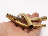 100mm Brass Tube, Raw Brass Texture Tube Findings (100mm) Bs 1042   BRC235--R073